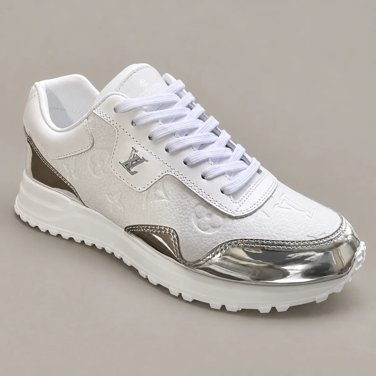 Louis Vuitton Running Shoes — warm stone-gray studio cover
