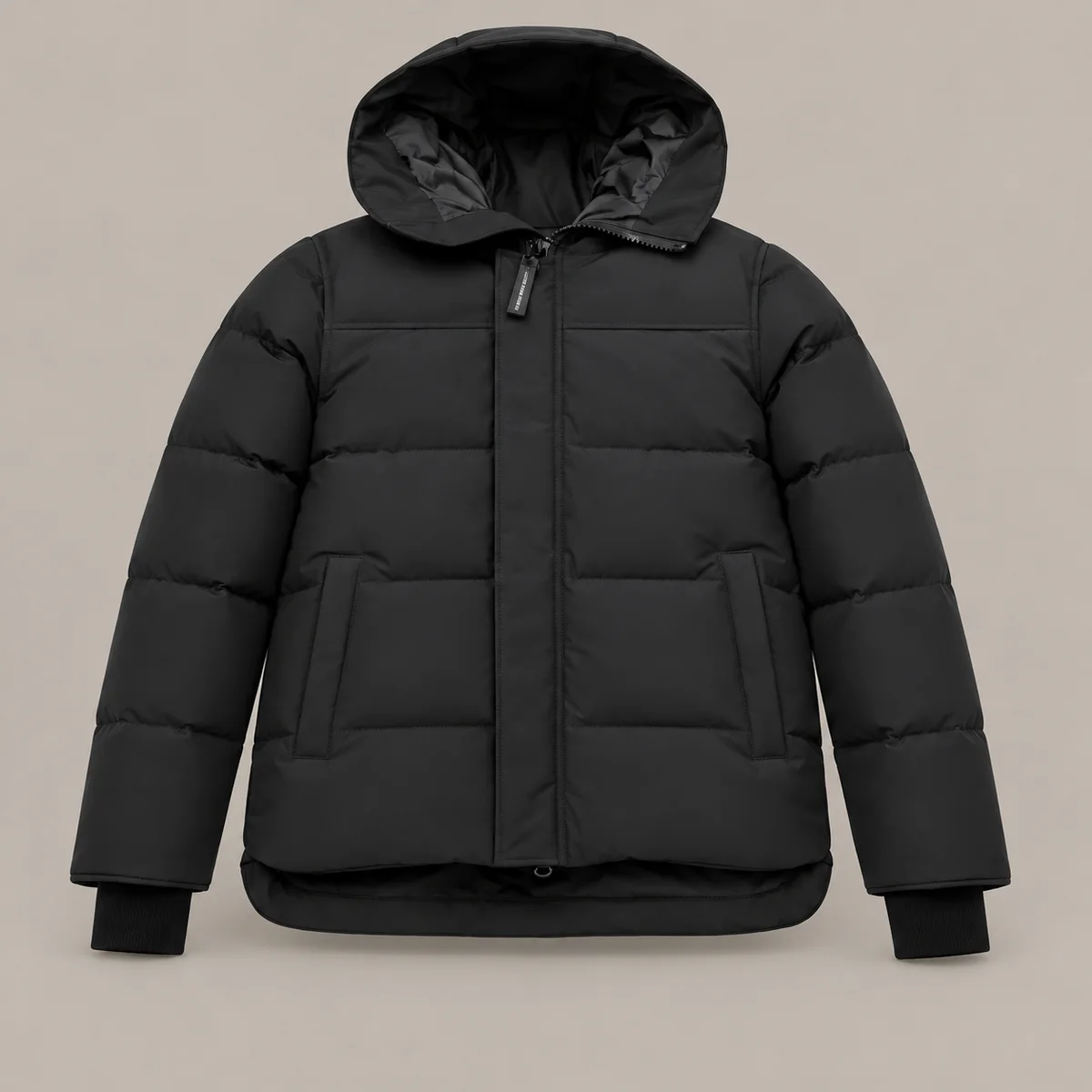 Canada Goose Hooded Quilted Puffer Jacket — warm stone-gray studio cover